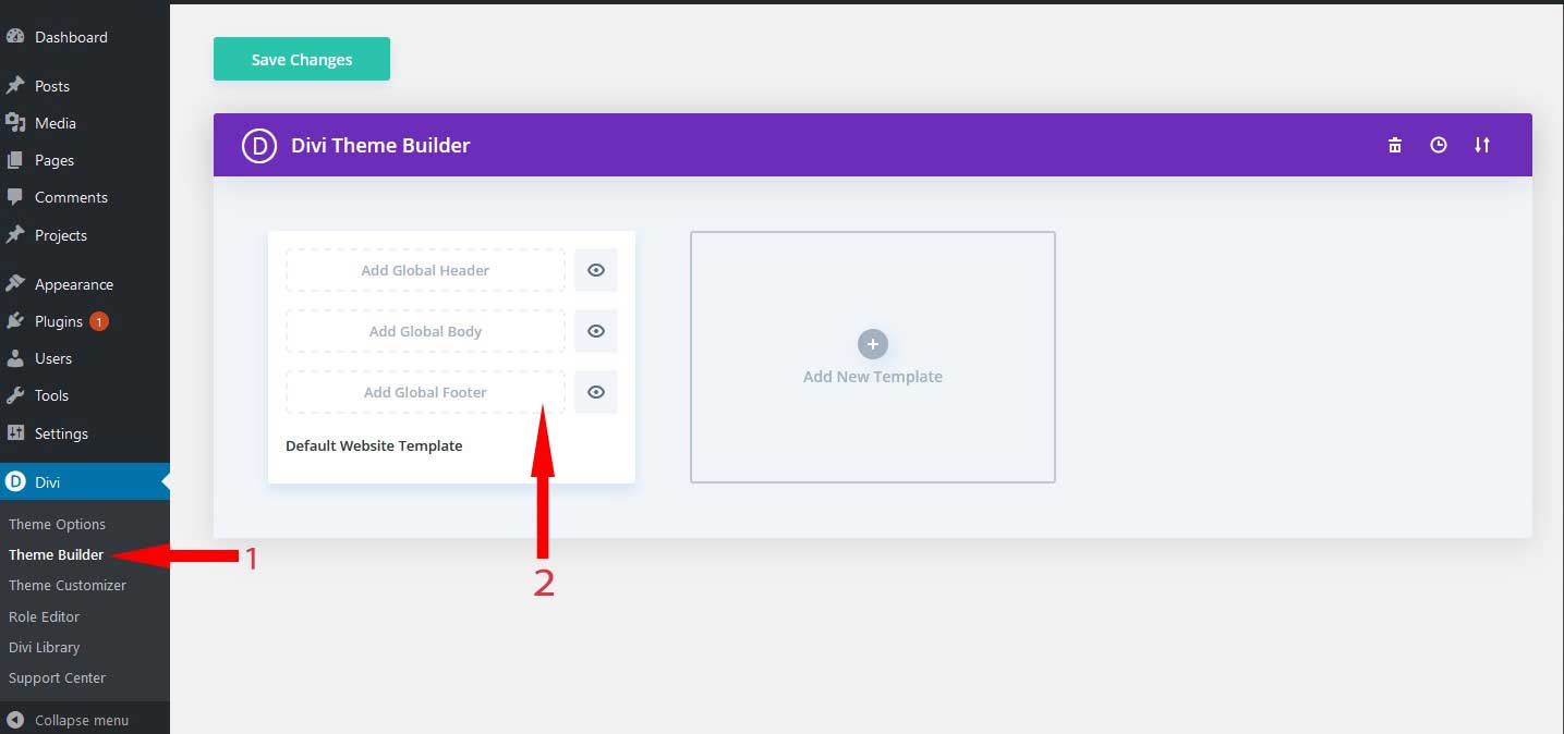 How To Import Divi Footer Layout Using Divi Library